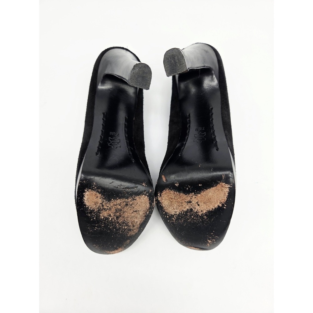 MICHAEL Michael Kors Black Heel Platform Suede Pumps Women's Sz 7.5 Round Toe - Picture 6 of 7